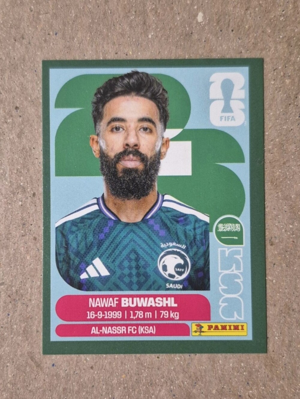 SUPER RARE 2026 FIFA World Cup Panini Sticker NAWAF BUWASHL KSA 5